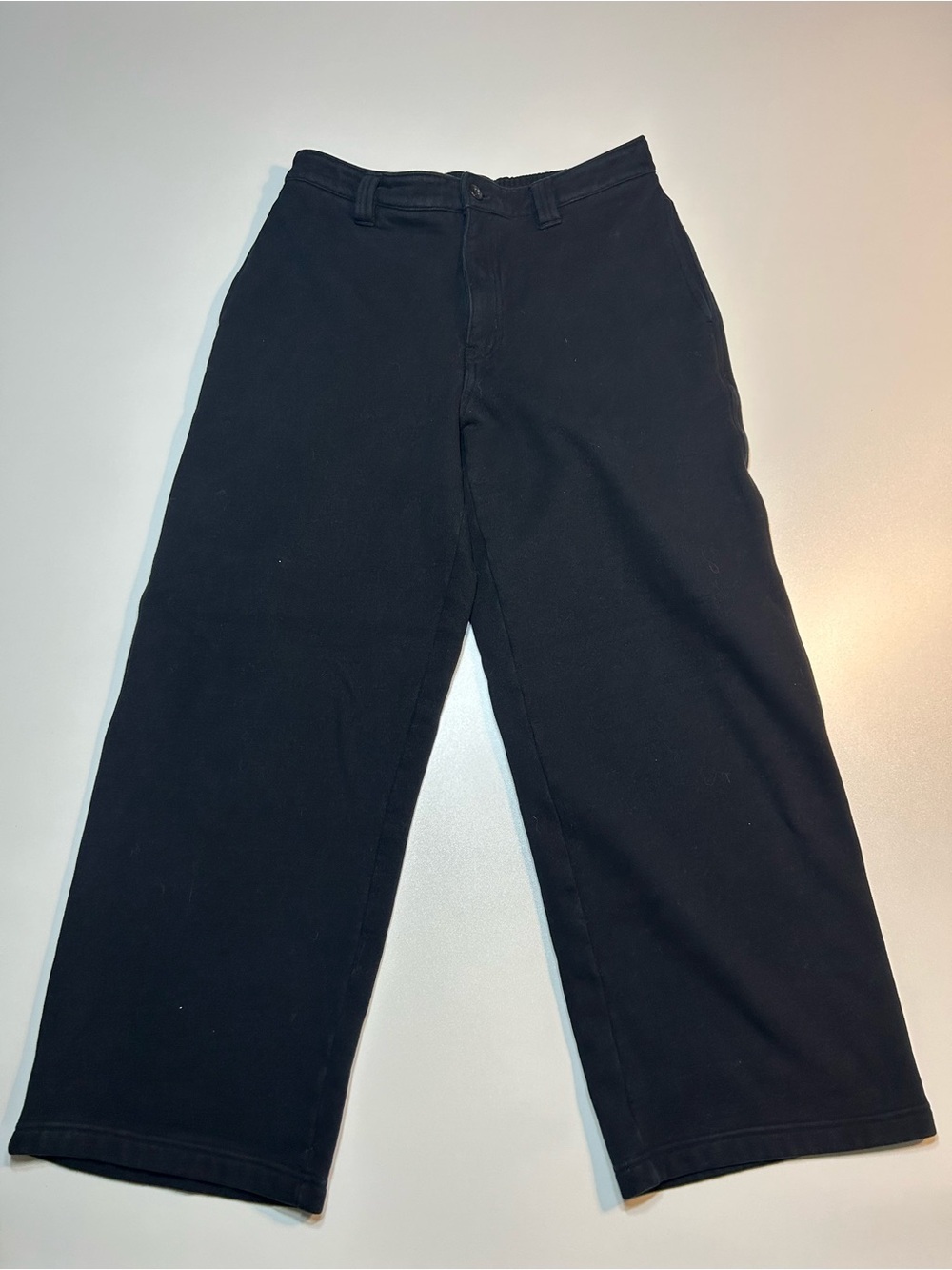 Tna Aritzia Black Wide Leg Chino Trousers Workwear Casual Pants